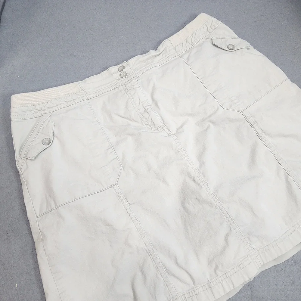 Karen Scott Skort Beige Cargo Utility Cotton Stretch Plus Size Women 16W